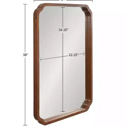 Kirklands Home Walnut Scallop Rectangle Wall Mirror Hot