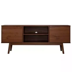 Kirklands Home Walnut Solid Wood TV Console Brown Discount