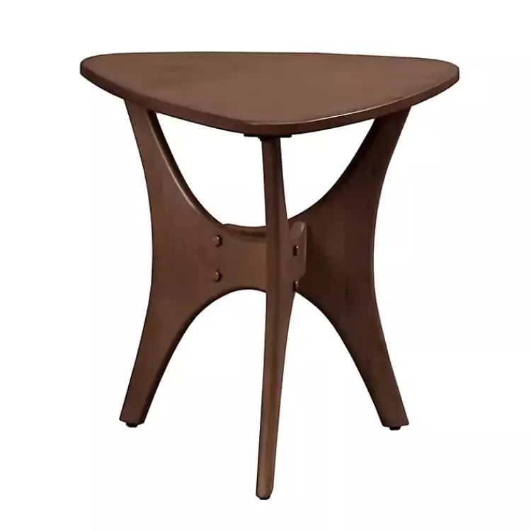 Kirklands Home Walnut Triangle Modern Accent Table Brown Hot
