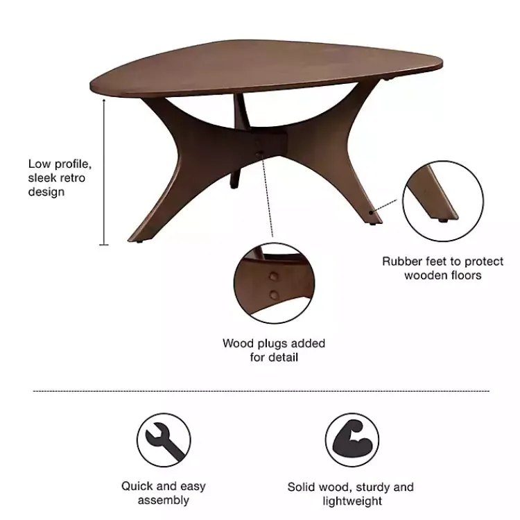 Kirklands Home Walnut Triangle Modern Coffee Table Brown Discount