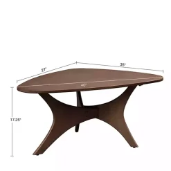 Kirklands Home Walnut Triangle Modern Coffee Table Brown Discount