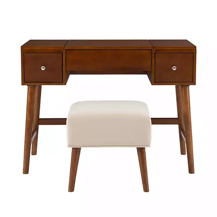 Kirklands Home Walnut Viola Flip-Top 2-pc. Vanity Set Brown Outlet