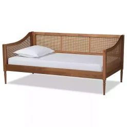 Kirklands Home Walnut Wood and Rattan Twin Daybed Brown Online