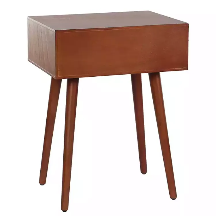 Kirklands Home Walnut Wood 1-Drawer Arthur Accent Table Brown Hot