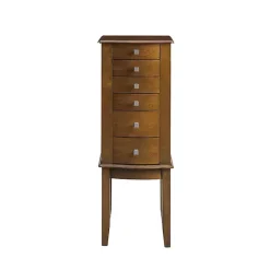 Kirklands Home Walnut Wood 5-Drawer Zinnia Jewelry Armoire Brown Hot