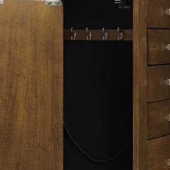 Kirklands Home Walnut Wood 5-Drawer Zinnia Jewelry Armoire Brown Hot