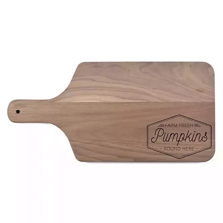 Kirklands Home Walnut Wood Farm Fresh Pumpkins Cutting Board Brown Sale