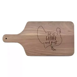 Kirklands Home Walnut Wood Let Us Gather & Feast Cutting Board Brown Outlet