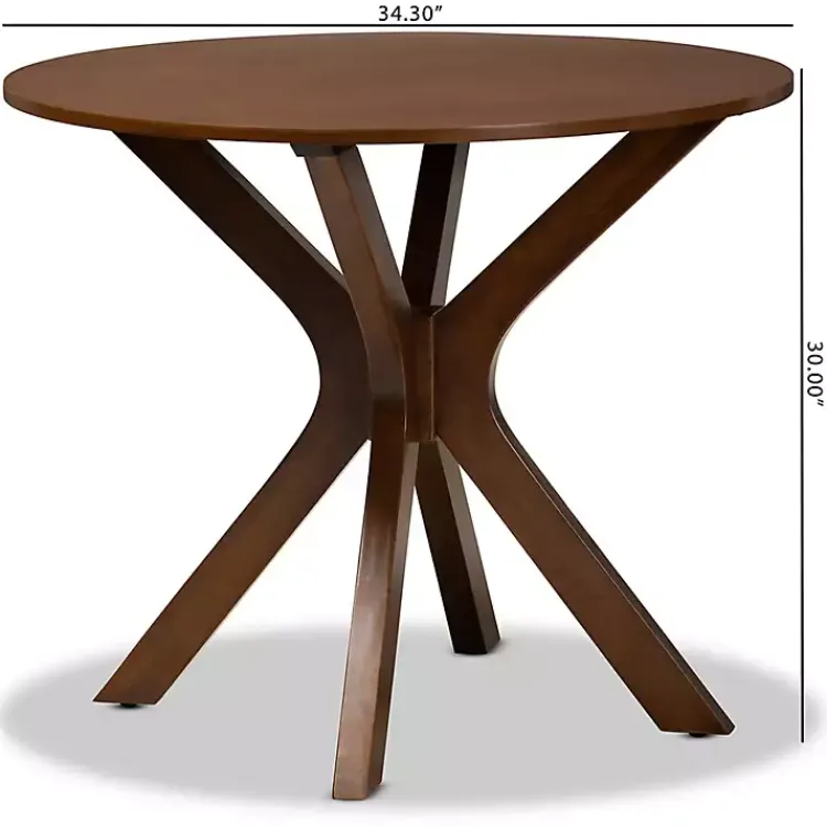 Kirklands Home Walnut Wood Round Kenji Small Dining Table Brown Best