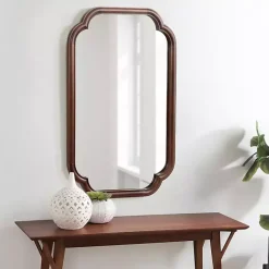Kirklands Home Walnut Wood Scallop Wall Mirror Brown Online