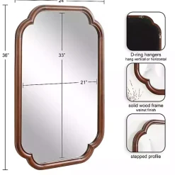 Kirklands Home Walnut Wood Scallop Wall Mirror Brown Online