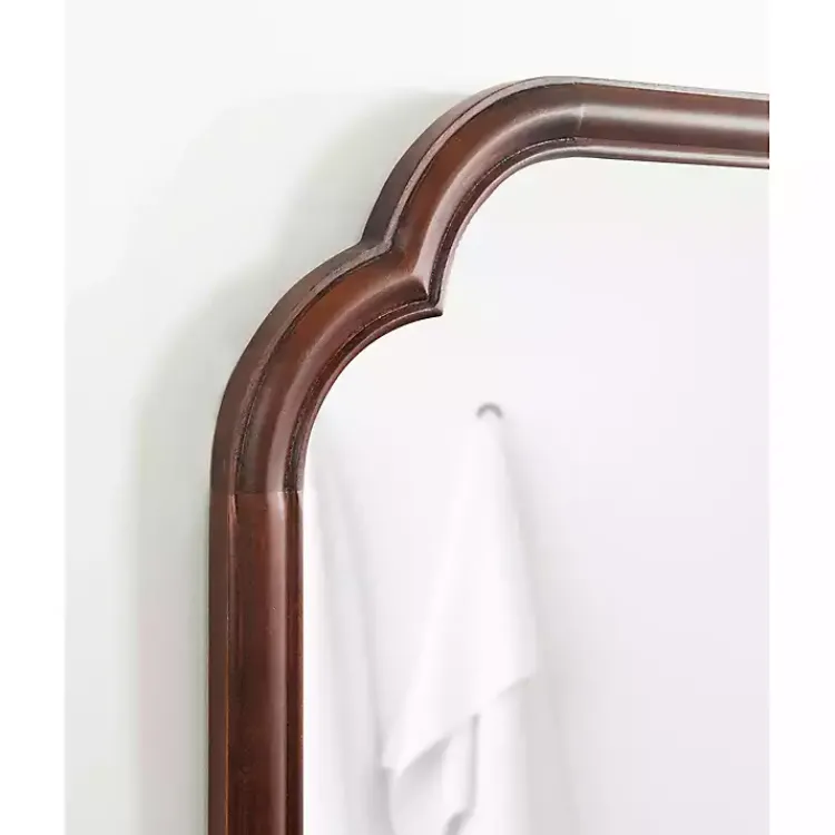 Kirklands Home Walnut Wood Scallop Wall Mirror Brown Online