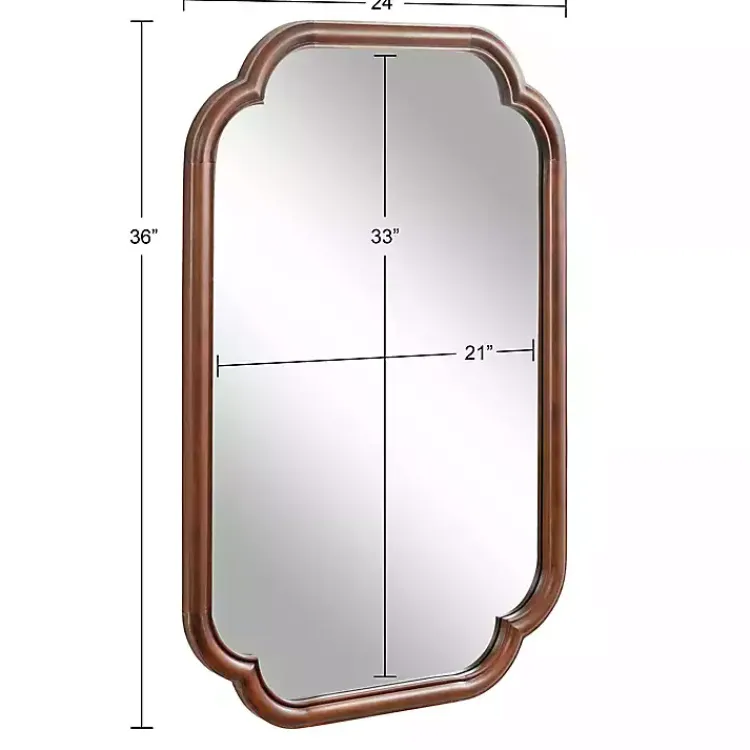Kirklands Home Walnut Wood Scallop Wall Mirror Brown Online
