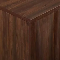 Kirklands Home Walnut Wood Scandinavian 4-Door Sideboard Brown Best