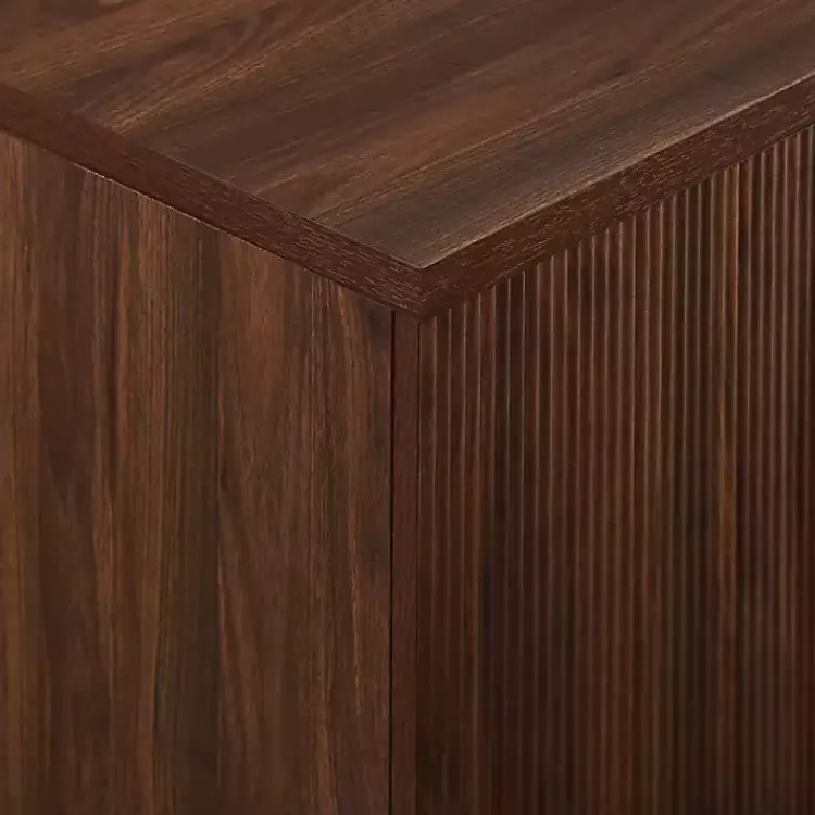 Kirklands Home Walnut Wood Scandinavian 4-Door Sideboard Brown Best