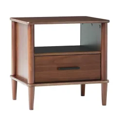 Kirklands Home Walnut Wood Spindle Leg Nightstand Brown Online