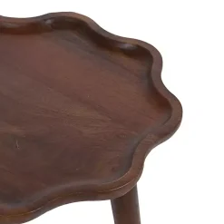 Kirklands Home Walnut Wood Wavy Accent Table Brown Clearance