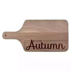 Kirklands Home Walnut Wood Welcome Autumn Cutting Board Brown Hot