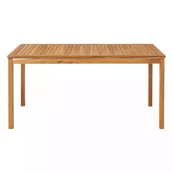Kirklands Home Warm Acacia Wood Slatted 5-pc. Outdoor Dining Set New