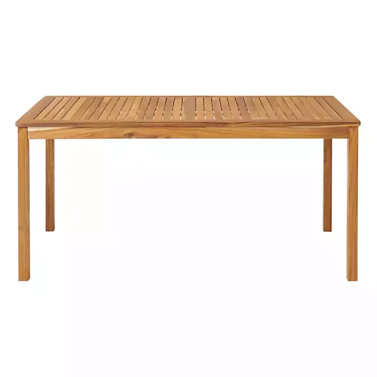 Kirklands Home Warm Acacia Wood Slatted 5-pc. Outdoor Dining Set New