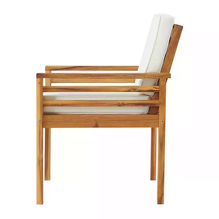 Kirklands Home Warm Acacia Wood Slatted 5-pc. Outdoor Dining Set New