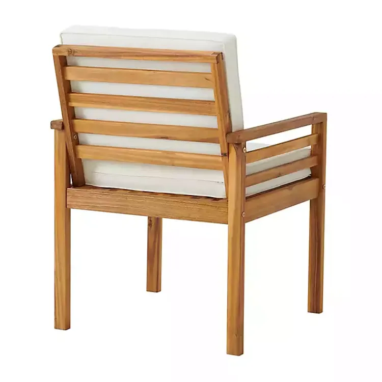 Kirklands Home Warm Acacia Wood Slatted 5-pc. Outdoor Dining Set New