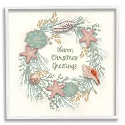 Christmas Art & Wall Decor>Kirklands Home Warm Christmas Greetings Coastal Wall Plaque