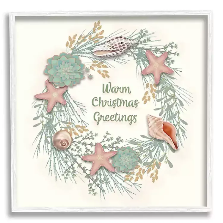 Christmas Art & Wall Decor>Kirklands Home Warm Christmas Greetings Coastal Wall Plaque
