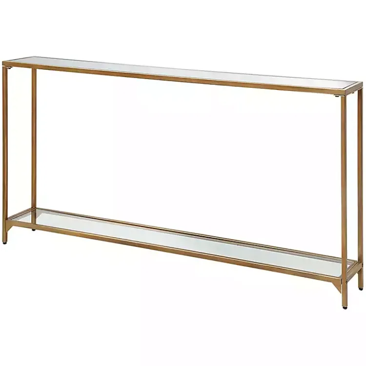 Kirklands Home Warm en Mirrored Top Console Table Gold Outlet