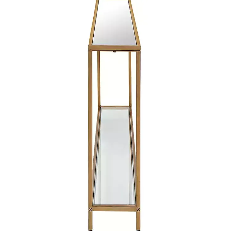 Kirklands Home Warm en Mirrored Top Console Table Gold Outlet