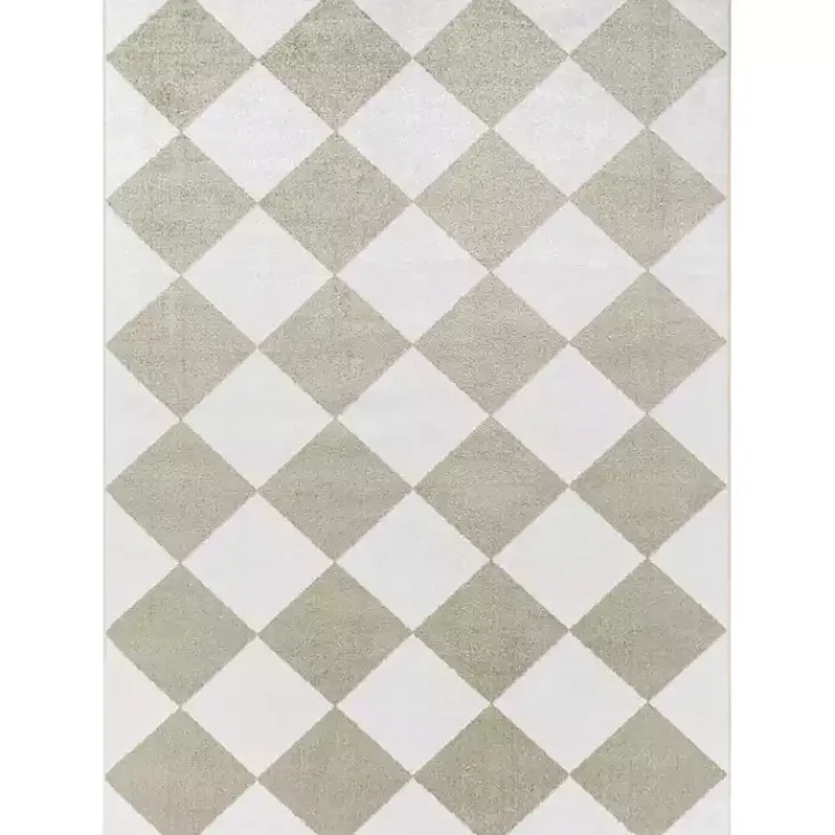 Kirklands Home Warm Gray Checkered Area Rug, 6x9