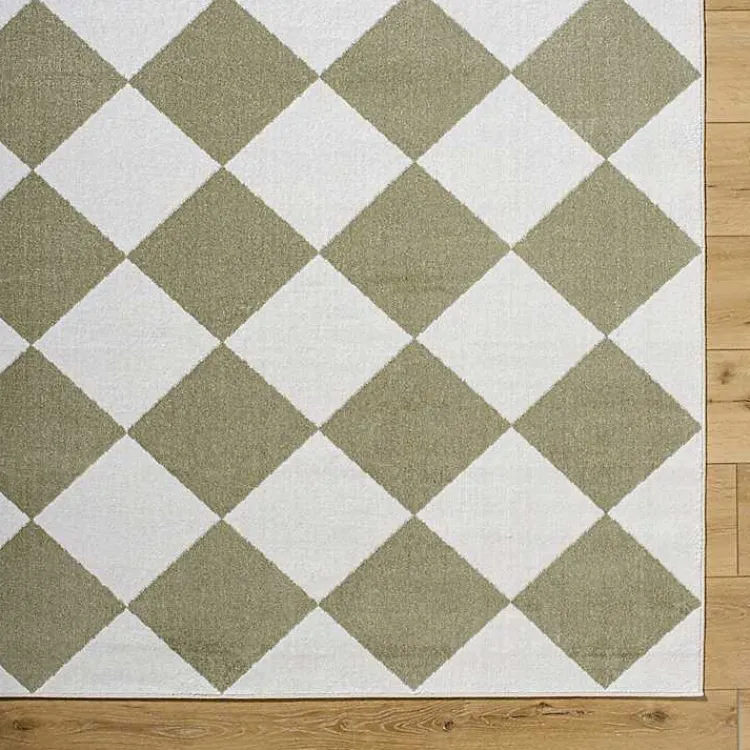 Kirklands Home Warm Gray Checkered Area Rug, 6x9