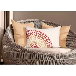 Kirklands Home Warm Lamontage Swirl Outdoor Throw Pillow Ivory Outlet