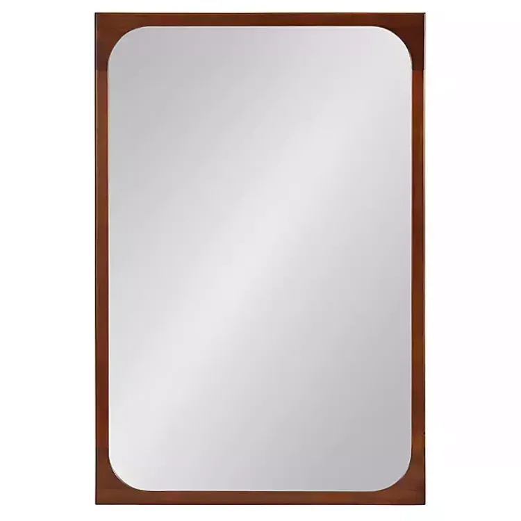 Kirklands Home Warm Walnut Rounded Rectangle Wall Mirror Clearance