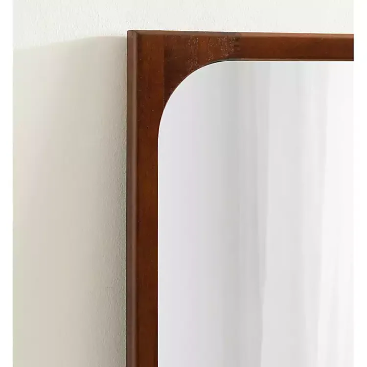 Kirklands Home Warm Walnut Rounded Rectangle Wall Mirror Clearance
