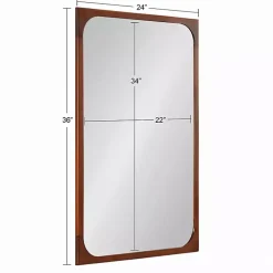 Kirklands Home Warm Walnut Rounded Rectangle Wall Mirror Clearance