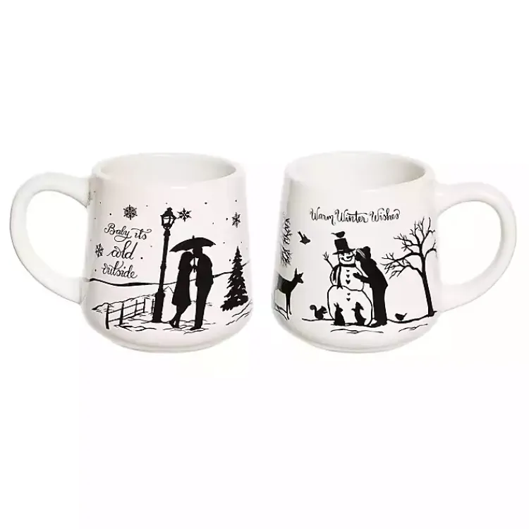 Christmas Dining & Entertaining>Kirklands Home Warm Winter Wishes Mugs, Set of 2