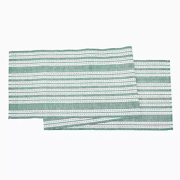 Kirklands Home Warner Emerald Stripe Table Runner Outlet