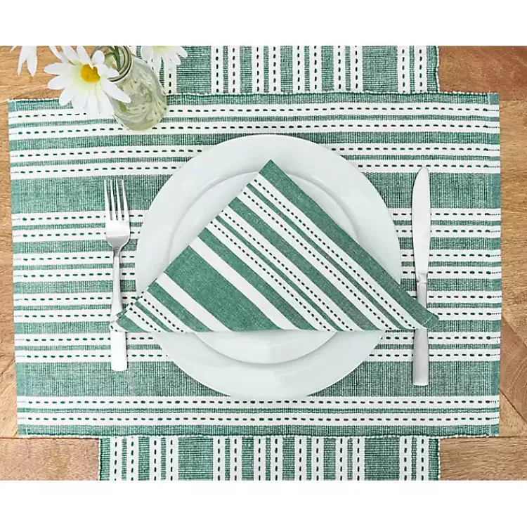 Kirklands Home Warner Emerald Stripe Table Runner Outlet