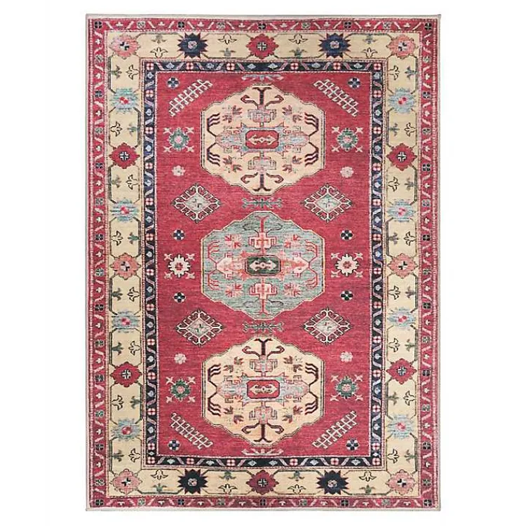 Kirklands Home Washable Shary Coral Area Rug, 5x7 Pink Sale