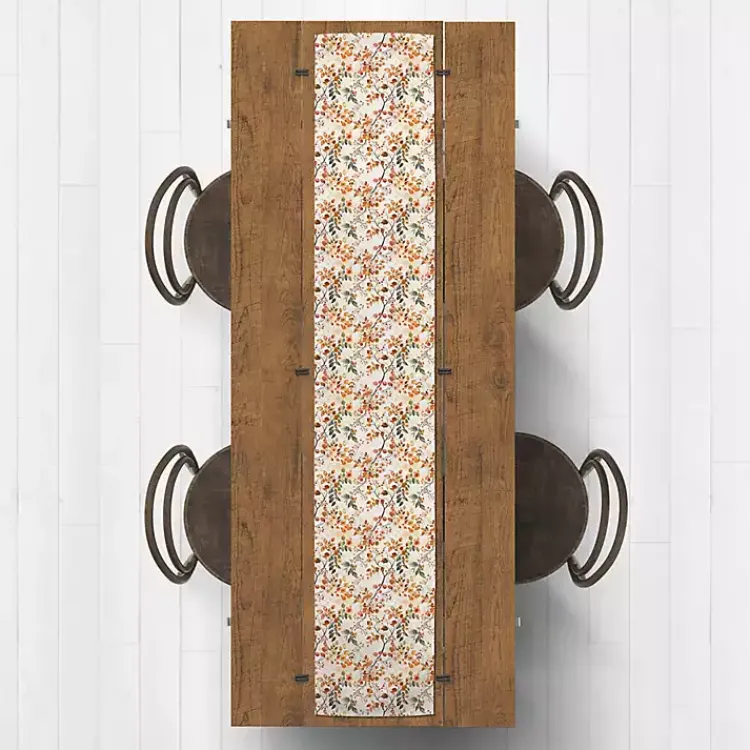Fall>Kirklands Home Watercolor Autumn Botanicals Table Runner, 72 in.