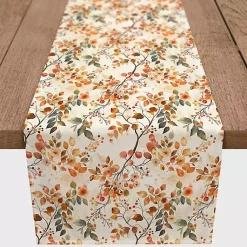 Fall>Kirklands Home Watercolor Autumn Botanicals Table Runner, 90 in.