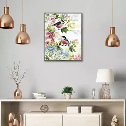 Kirklands Home Watercolor Birds I Framed Canvas Art Print New