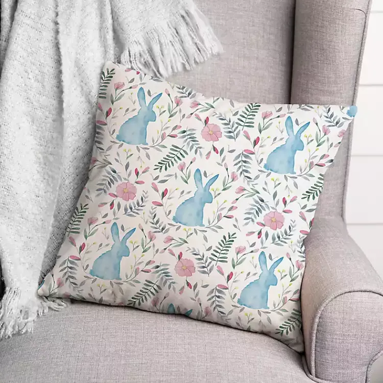 Pillows>Kirklands Home Watercolor Bunnies Indoor/Outdoor Pillow