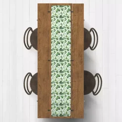 St Patricks Day Decorations>Kirklands Home Watercolor Clovers Table Runner, 90 in.