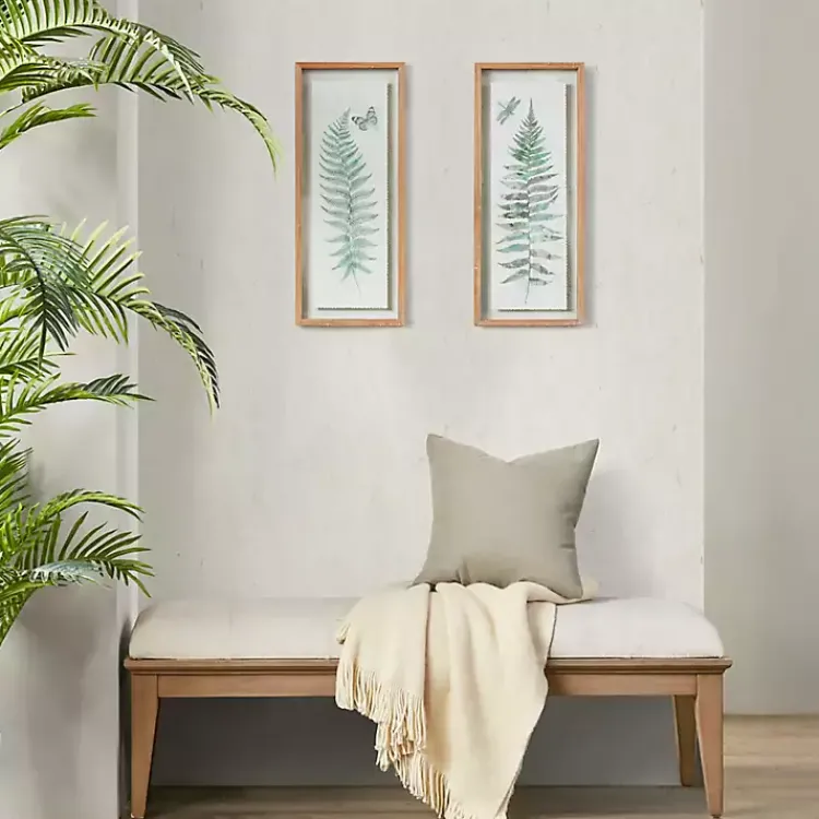 Kirklands Home Watercolor Ferns 2-pc. Framed Wall Art New
