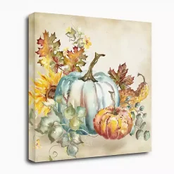 Fall>Kirklands Home Watercolor Harvest Pumpkins Canvas Art Print