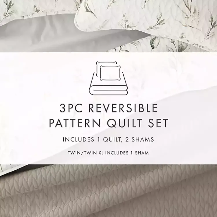 Kirklands Home Watercolor Leaves Reversible 2-pc. Twin Quilt Set Sale