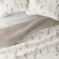 Kirklands Home Watercolor Leaves Reversible 3-pc. Queen Quilt Set New