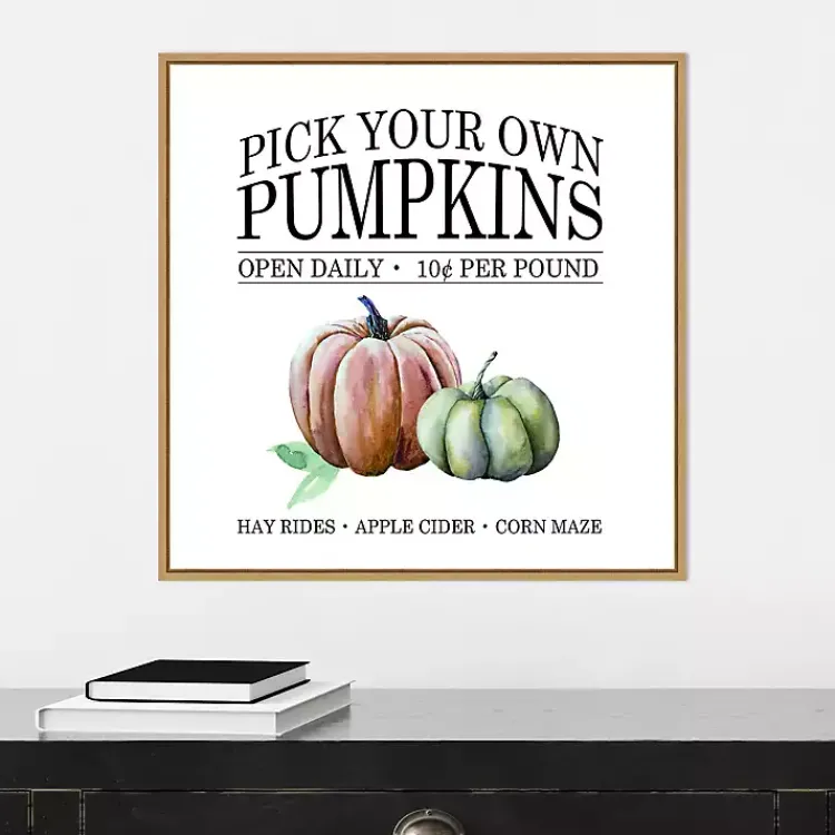 Fall>Kirklands Home Watercolor Pick Your Own Pumpkins Framed Wall Art